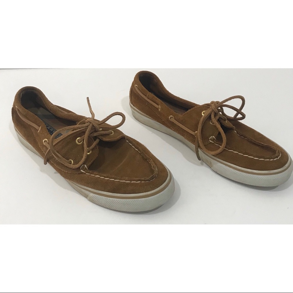 EUC SPERRY brown suede top sliders